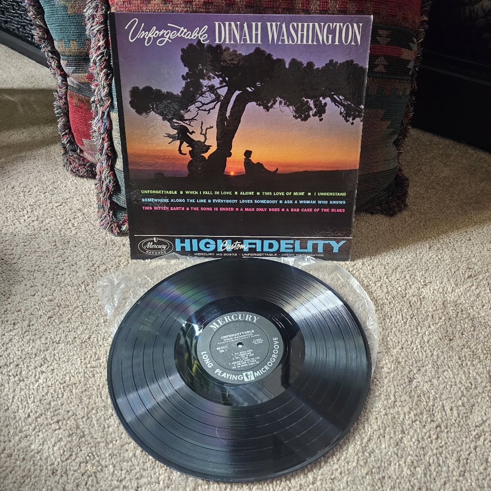 Dinah Washington Unforgettable 1961 Mercury MG 20572 Mono Deep Groove   Vinyl